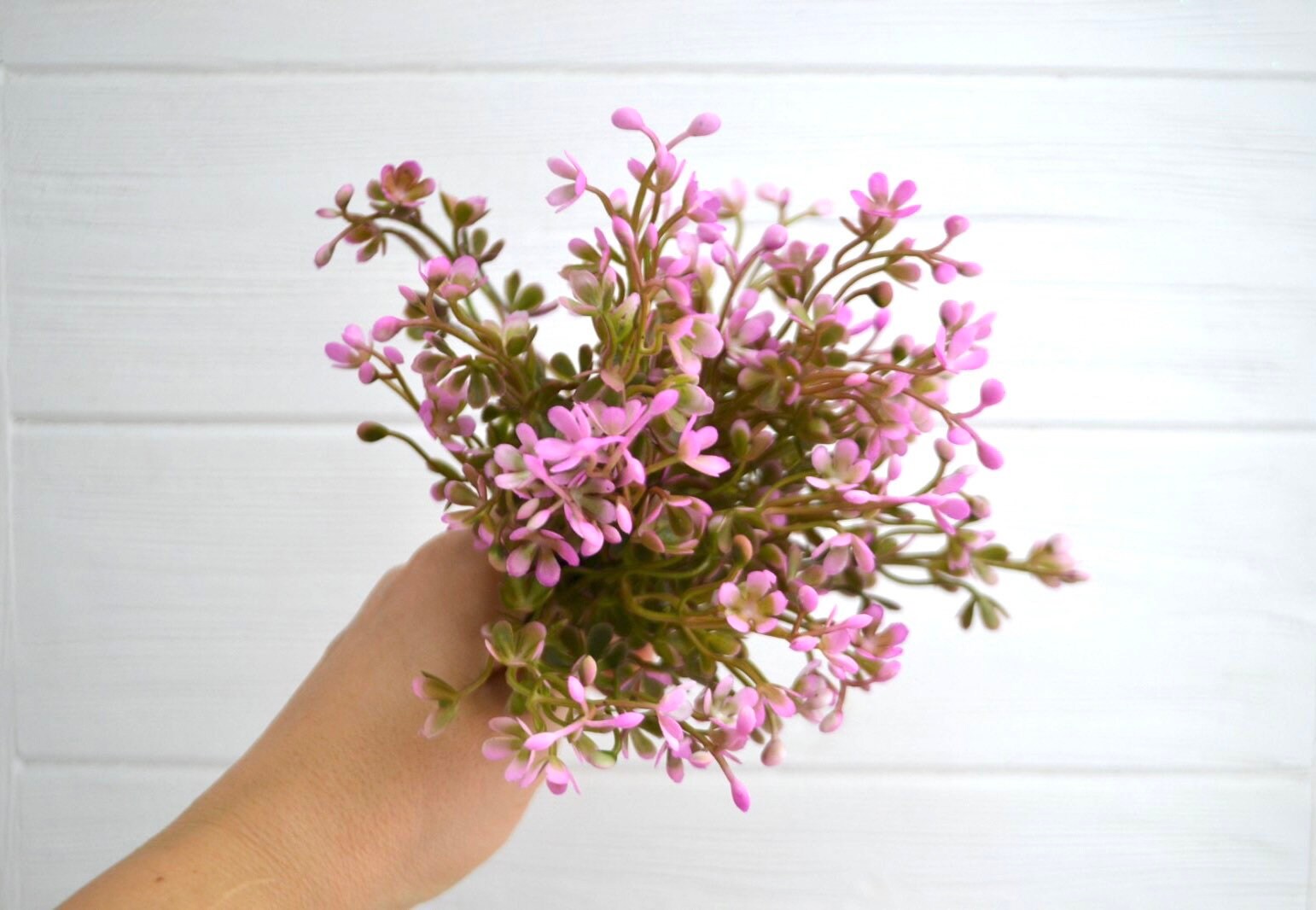 25 Sprigs Pink Tiny Artificial Flowers Small Filler Fake Etsy