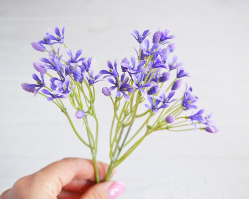 Purple Artificial Flowers Flower Filler Tiny Flowers Bouquet Etsy