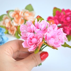 Artificial blossom 6 Pieces Cherry blossom flowers Fake flowers Craft blossom Silk flowers Mini flowers Cake Topper