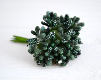 Emerald flower stamen Green Pip berries Floral stamens Flower supply Flower making Artificial flowers Stamens