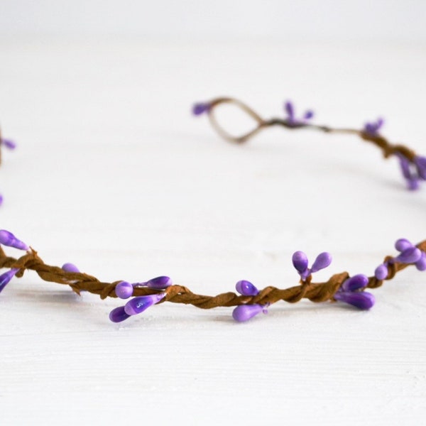 Purple twig stamens Flower girl crown making DIY Floral crown kit Headband supply