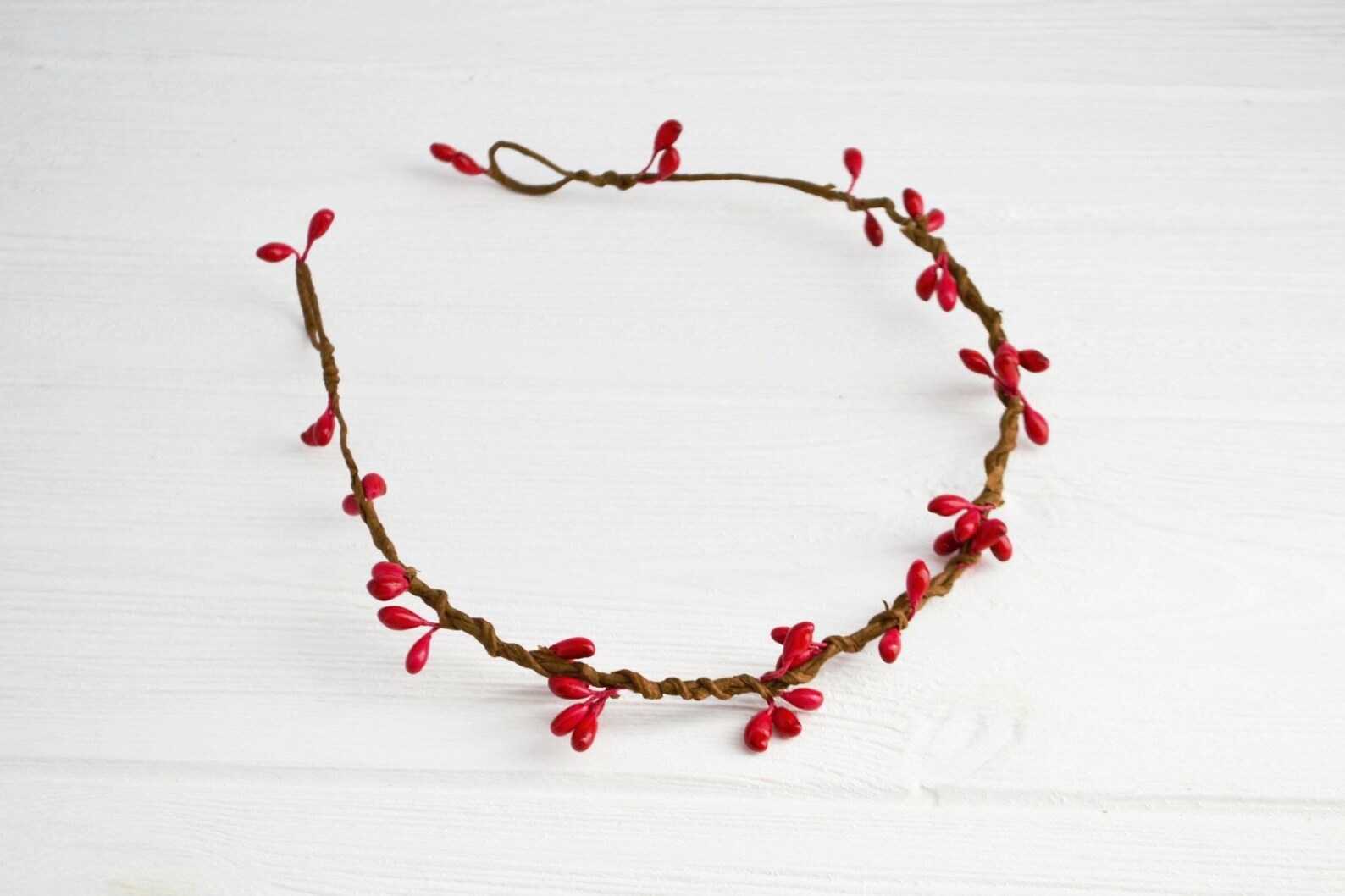 Deep red twig stamens Flower girl crown making DIY Floral Etsy