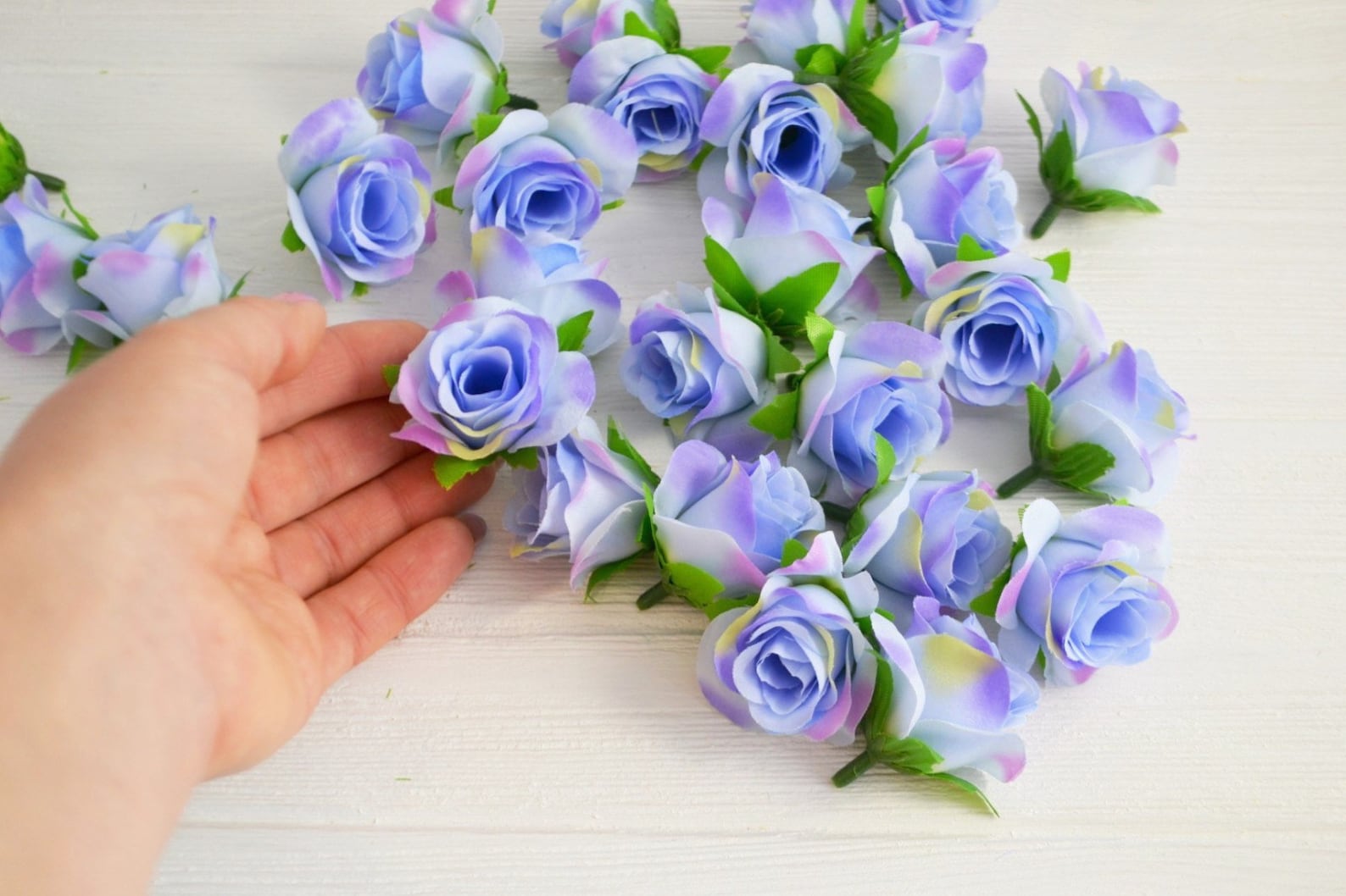 5 Pieces Light Blue Artificial Rose Heads Mini Roses Fake Etsy