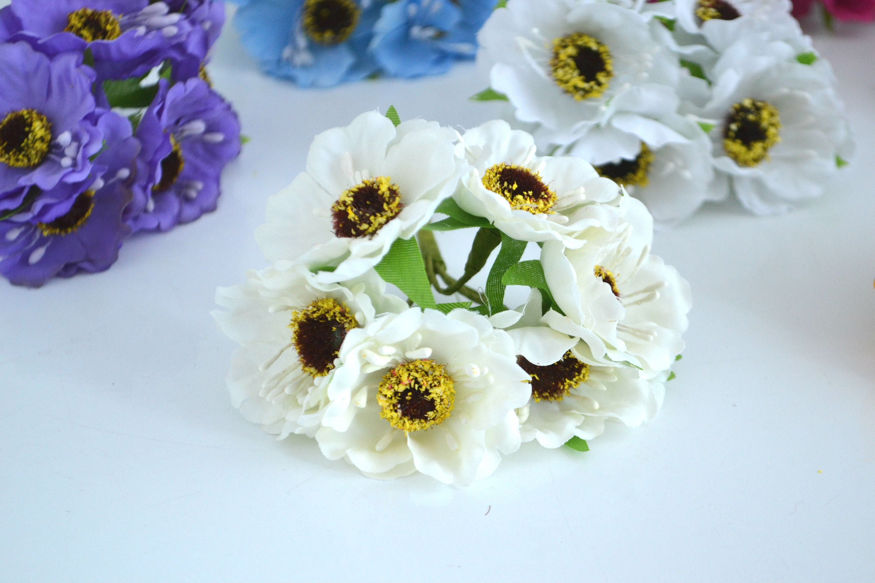 Small Poppy flowers Artificial poppy Fake poppy Mini bouquet Etsy