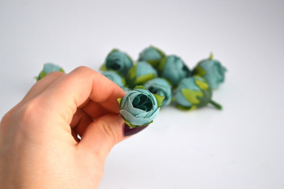 teal fake flowers