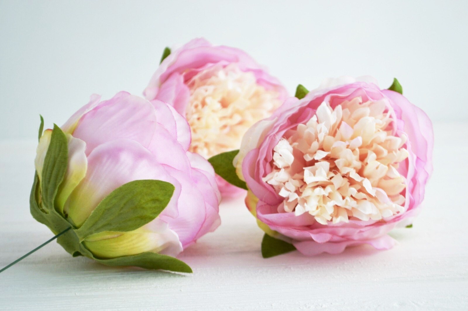 3 Pieces Pink artificial peonies Silk peony Fake flowers Faux Etsy
