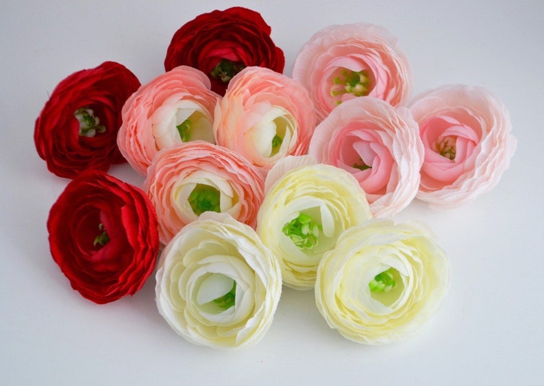 Artificial Ranunculus Silk Flowers Fake Ranunculus 4 Colors Etsy