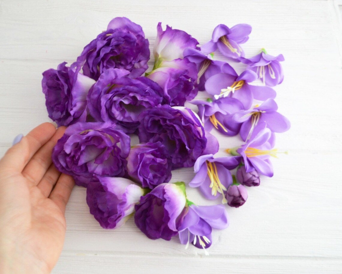 21 pieces Artificial silk flowers Fake roses Faux orchid Etsy