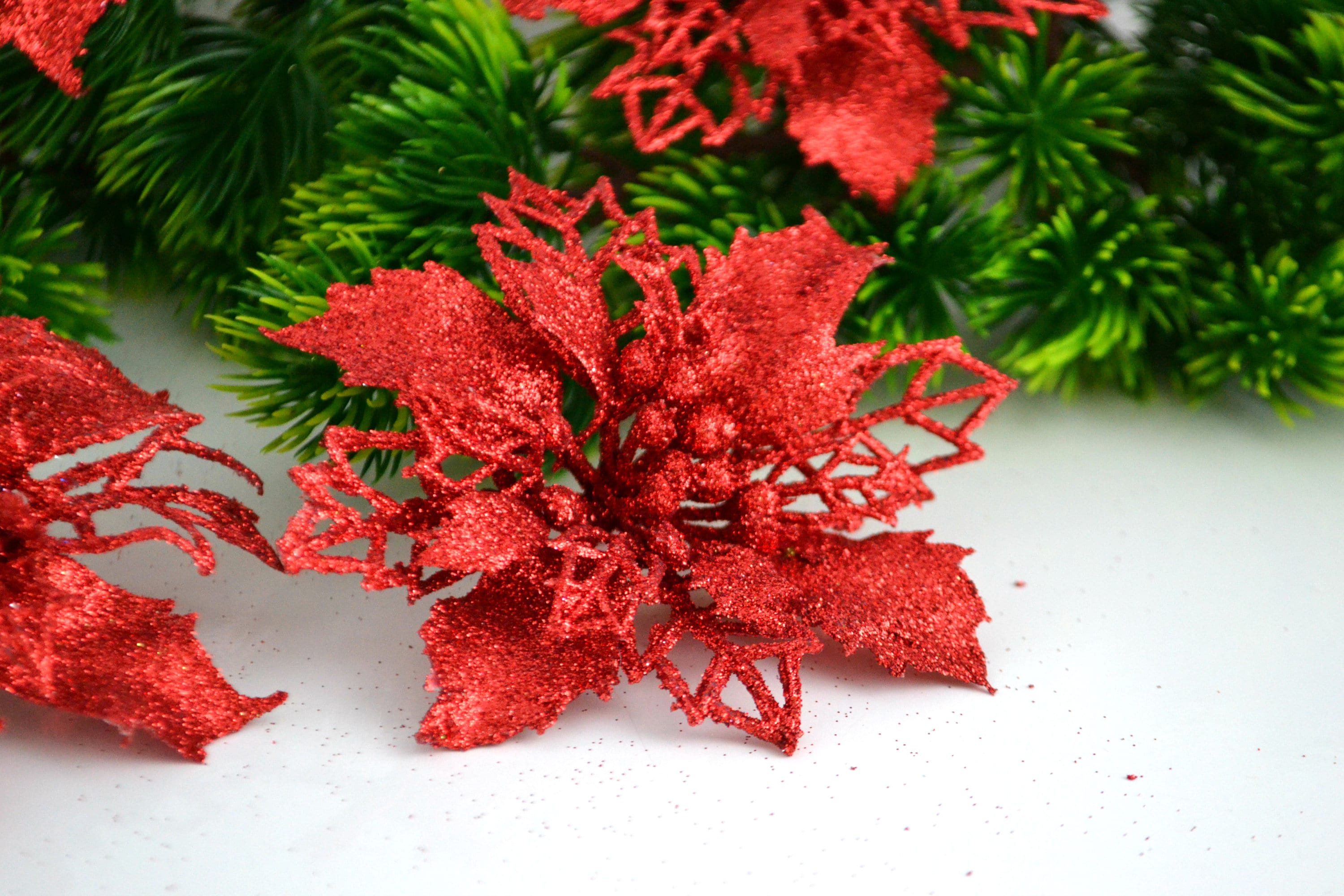 plastic poinsettia plants