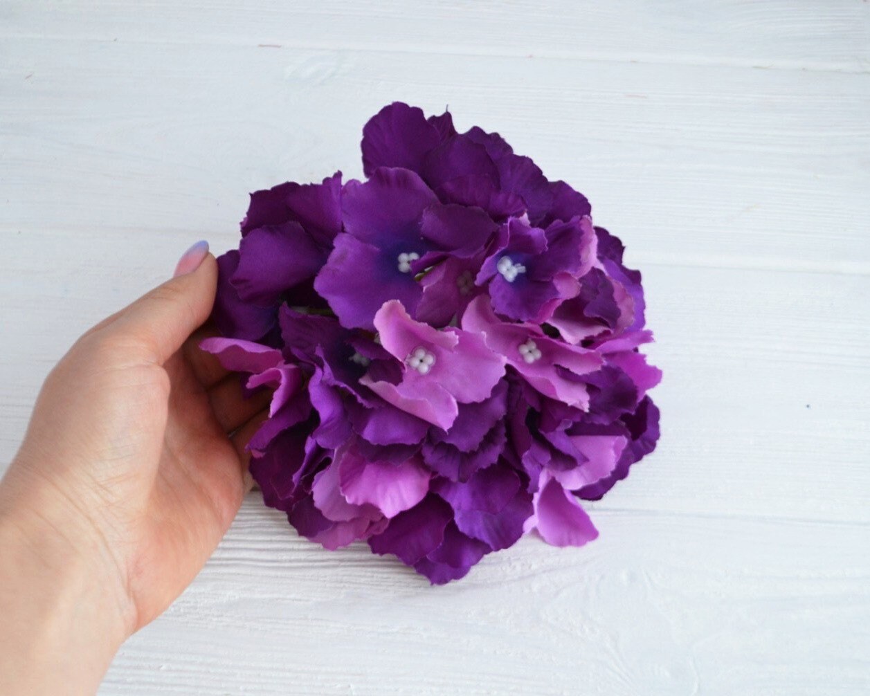 Artificial hydrangea Fake flowers Silk hydrangea Purple Etsy