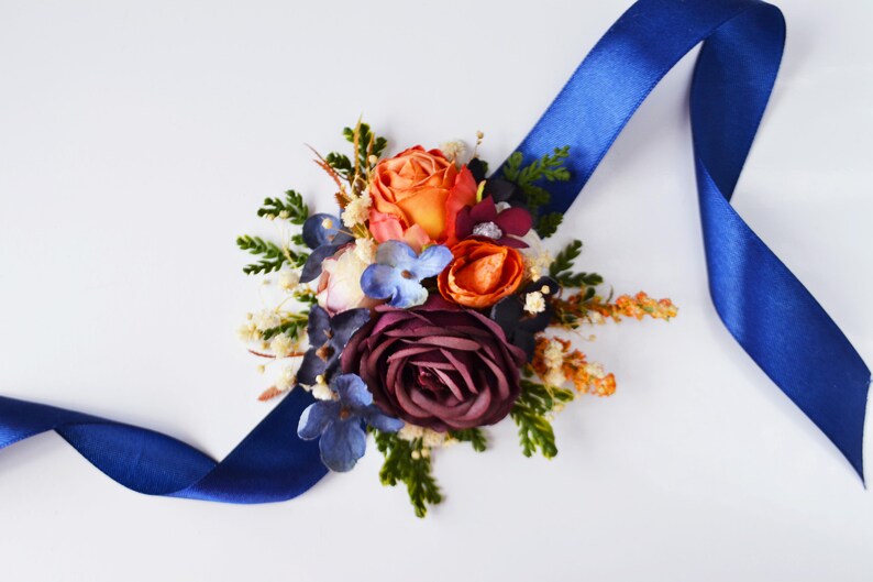 Burgundy rust navy blue flower accessories Flower corsage Floral Accessories Boho wedding flowers Groomsmen buttonhole Groom Corsage