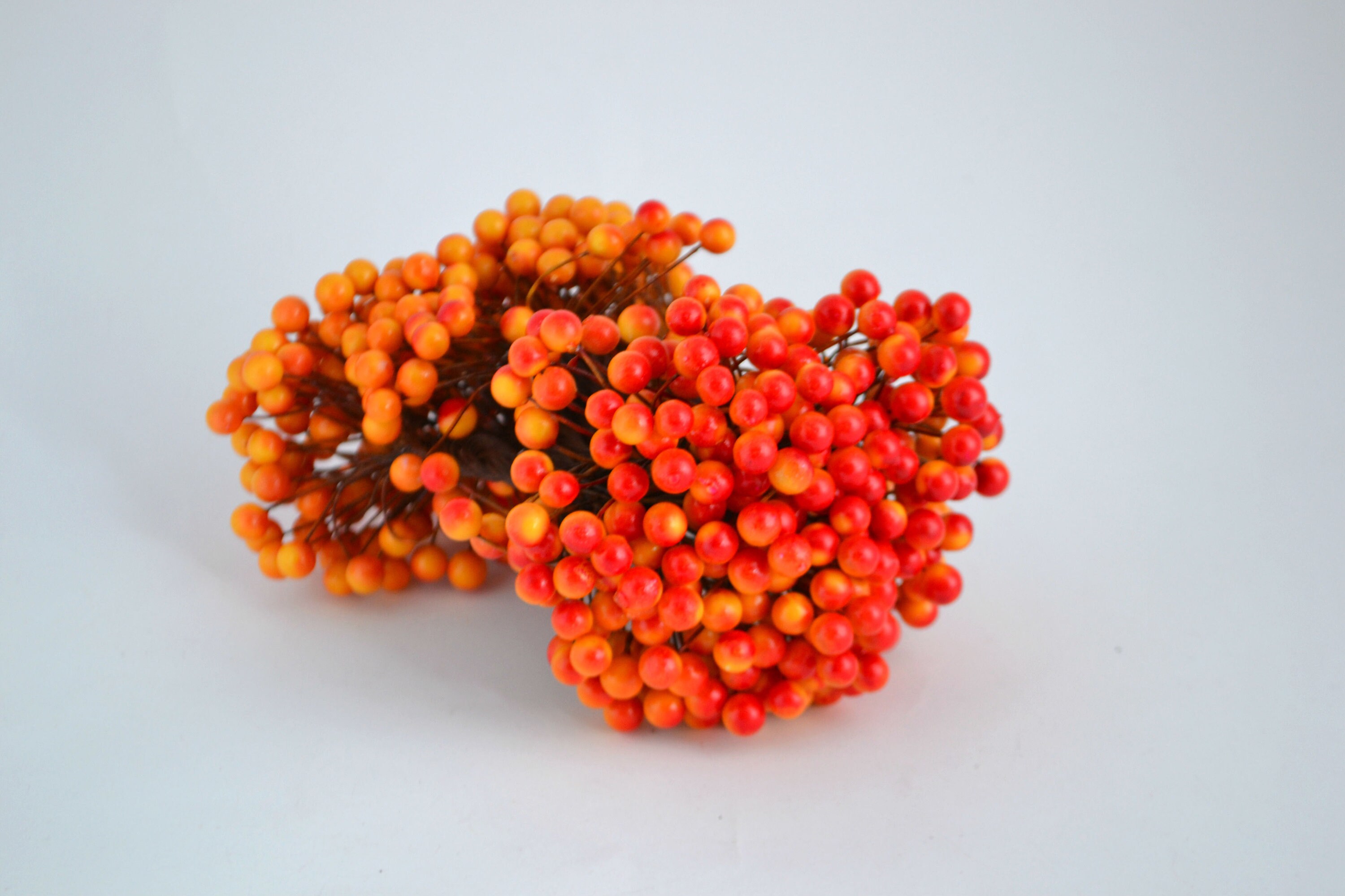 Orange/red Artificial Berry Craft Berry Berries on Wire Etsy