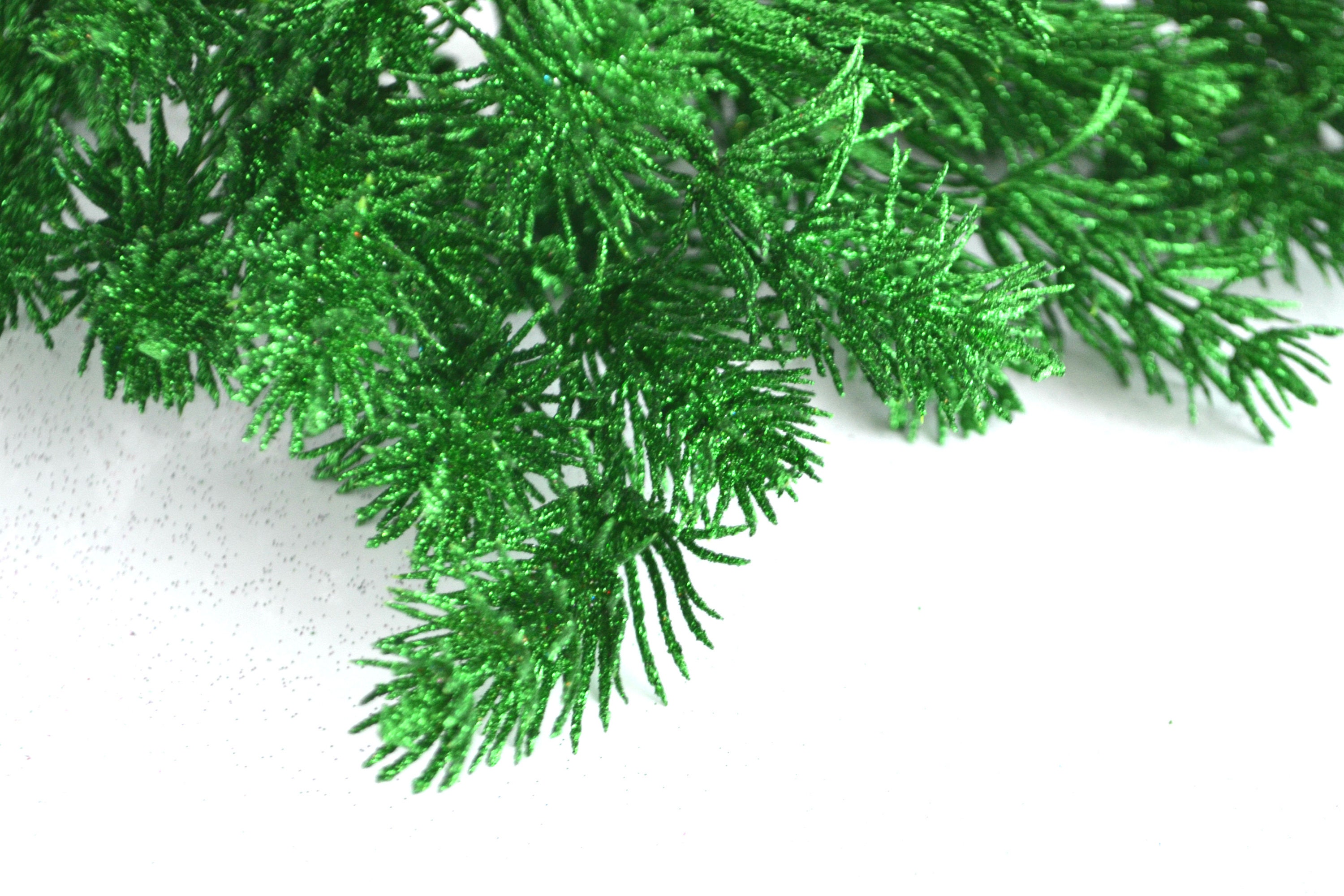 7 stems Christmas glittered artificial greenery Christmas Etsy