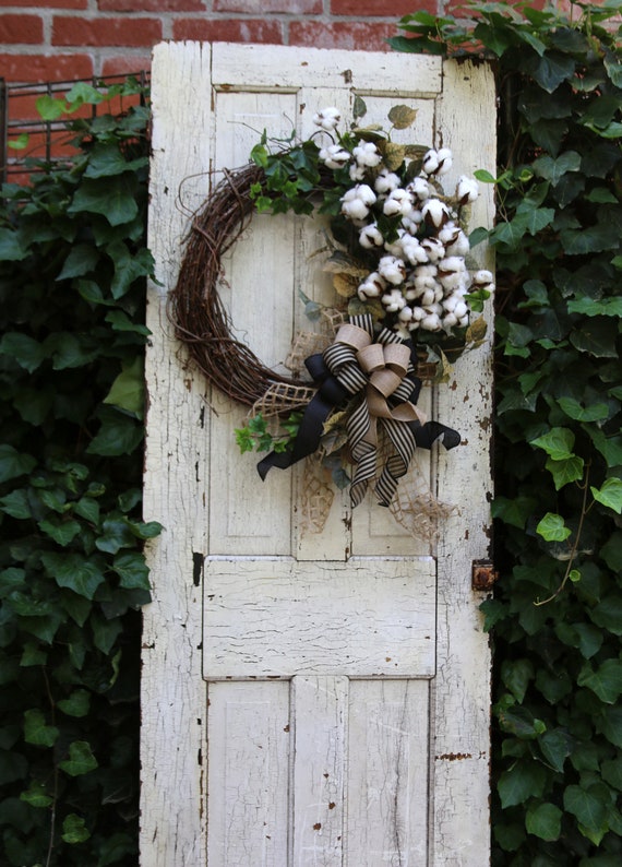 Grey & Beige Farmhouse Shabby Chic Cottage Rustic Handmade Front Door –  Wreaths By Runco