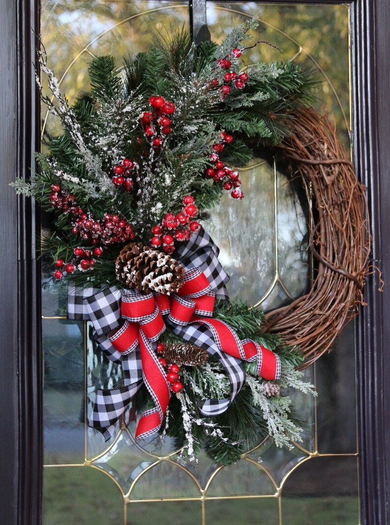 Christmas Door wreath Christmas wreath for Front Door image 1