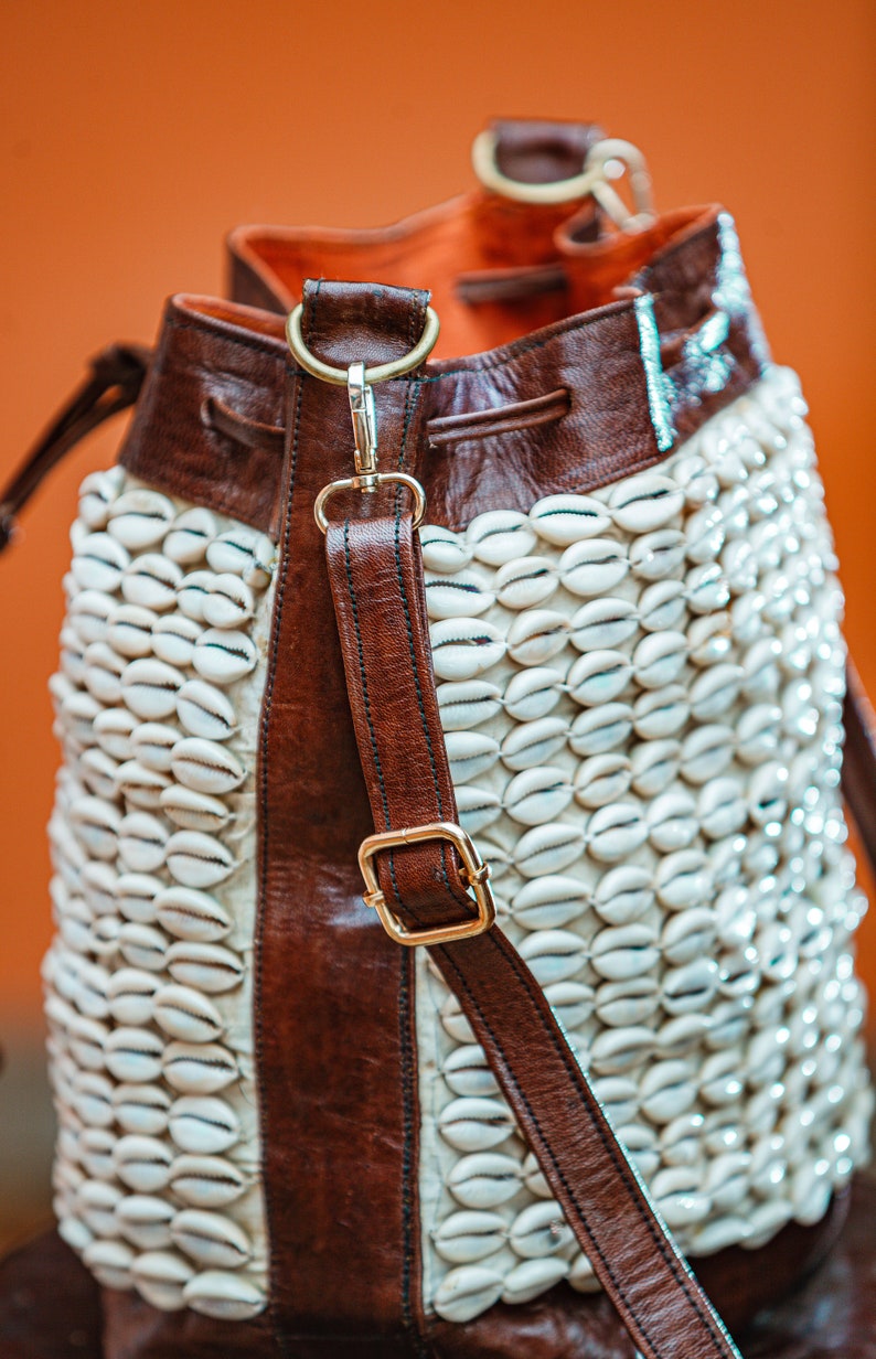 Cowrie Shell Bucket Bag (light Brown) - Etsy