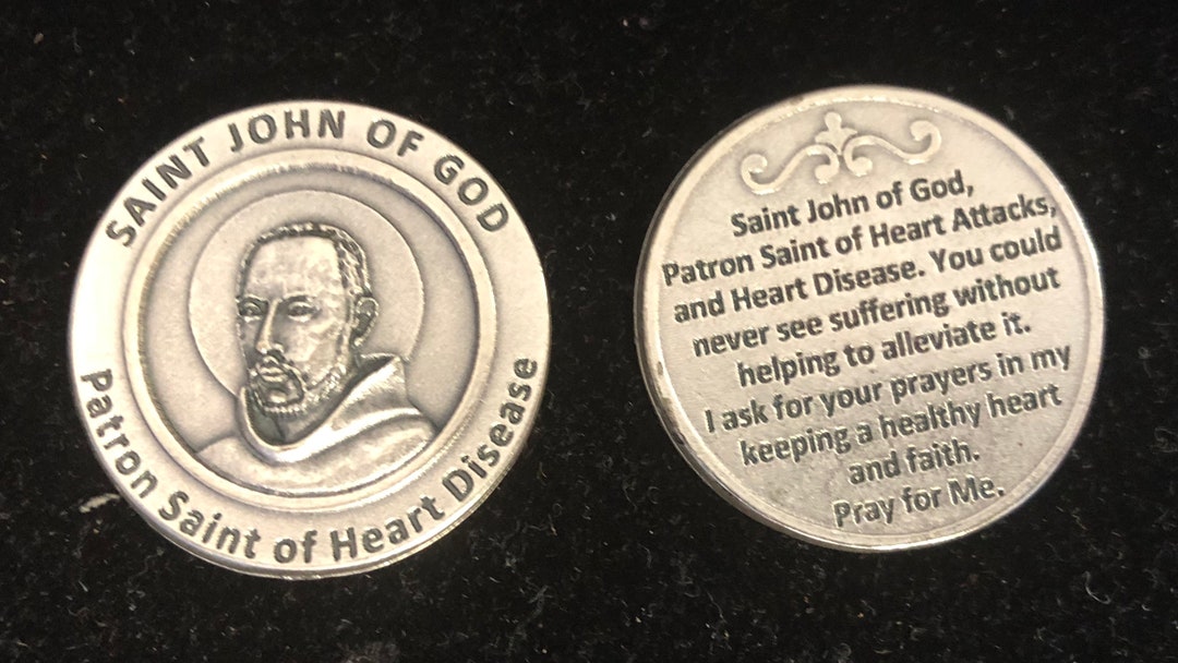 LARGE Saint John of God Pocket Token Catholic Medal Religious Charms