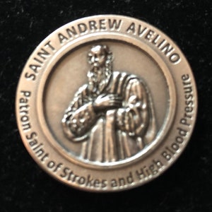 LARGE Saint Andrew of Avellino Pocket Token Catholic Medal Religious Charms  Prayer