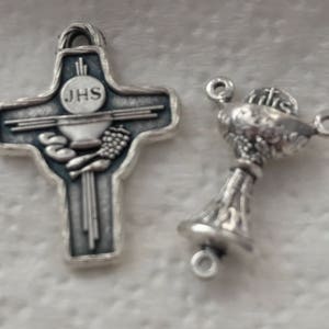 1st Holy Communion Cross and Rosary Center Piece | Rosary Findings | Rosary Parts #67