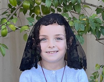 Girls Catholic Chapel Veil Handmade and Embroidered, Faith Head Covering, Faith, Veiling