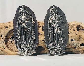Beautiful Our Lady of Guadalupe, Virgin de Guadalupe Charm  2 pcs. 81mm