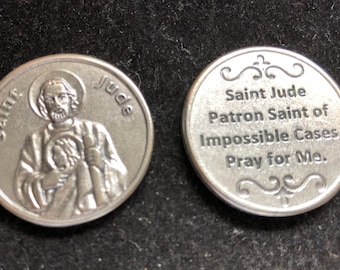 Saint Jude Pocket Token: Italian Catholic Prayer Medallion