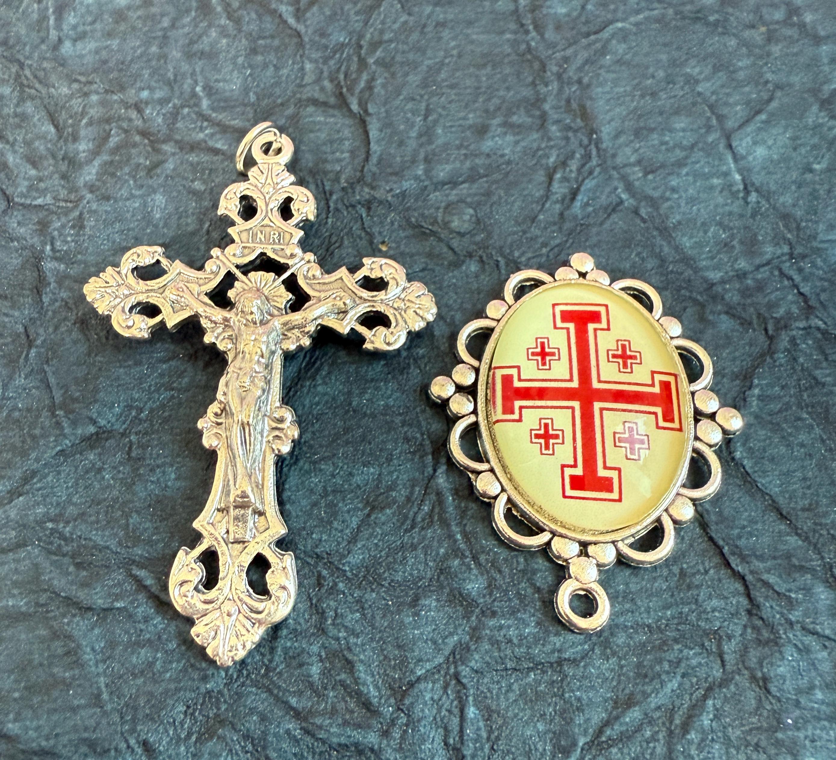 シルバーフィリグリーロザリオセンター：聖墳墓騎士団 - Etsy 日本