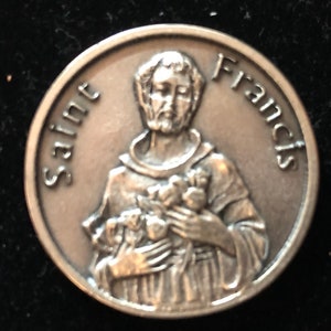GRANDE San Francisco Ficha de Bolsillo Medalla Católica Encantos Religiosos Oración