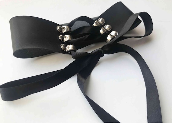 Genuine Leather Lace Up Corset Choker Collar Necklace Lace Etsy