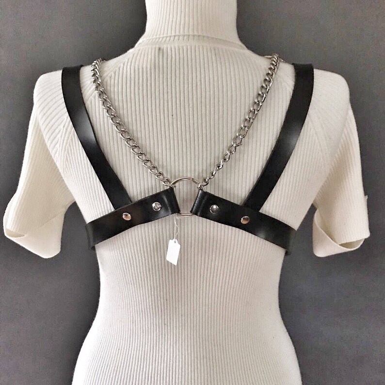 Leather Harness Woman Harness Belt Chain Harness Chain Etsy