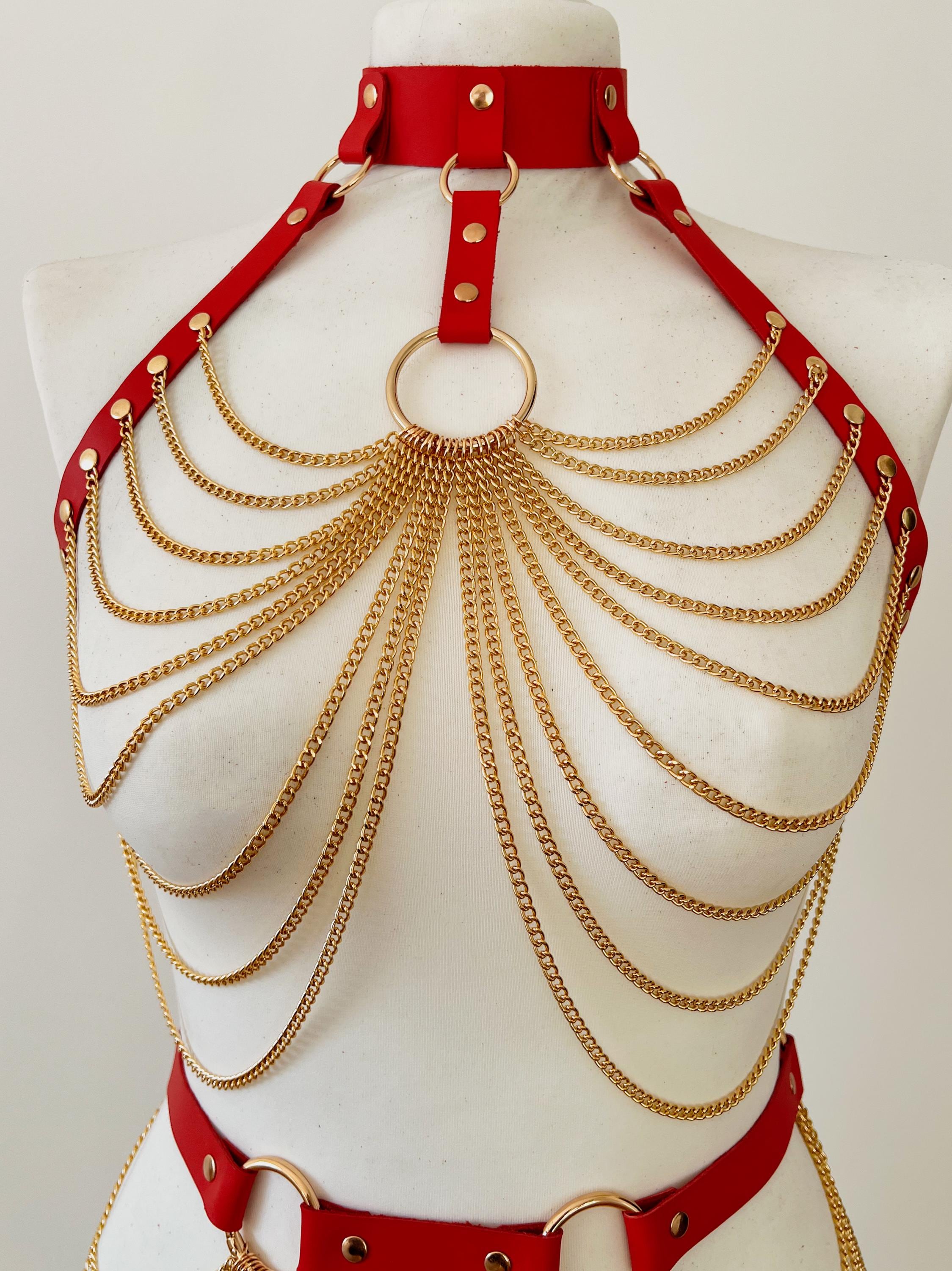 Gold Chain Harness Belt - Etsy