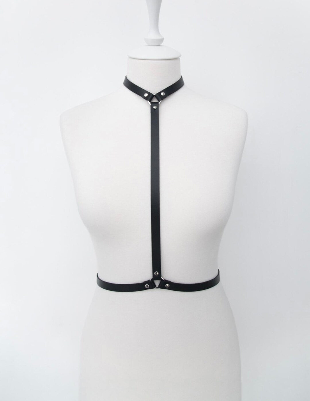 Harnais De Poitrine Punk En Cuir Avec Anneau Réglable - Accessoire Homme Noir