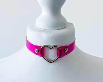 11 Colors available PVC Heart Choker