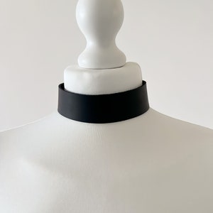 Soft Black Leather Choker: Wide Italian Leather Collar