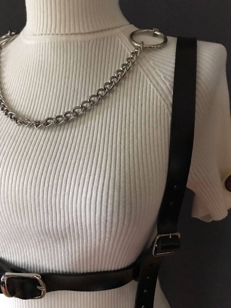 Leather Harness Woman Harness Belt Chain Harness Chain Etsy