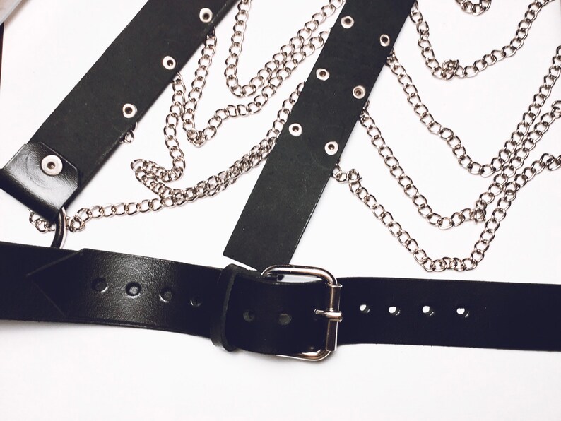 Genuine Leather Harness Body Harness Belt Harness Black Etsy
