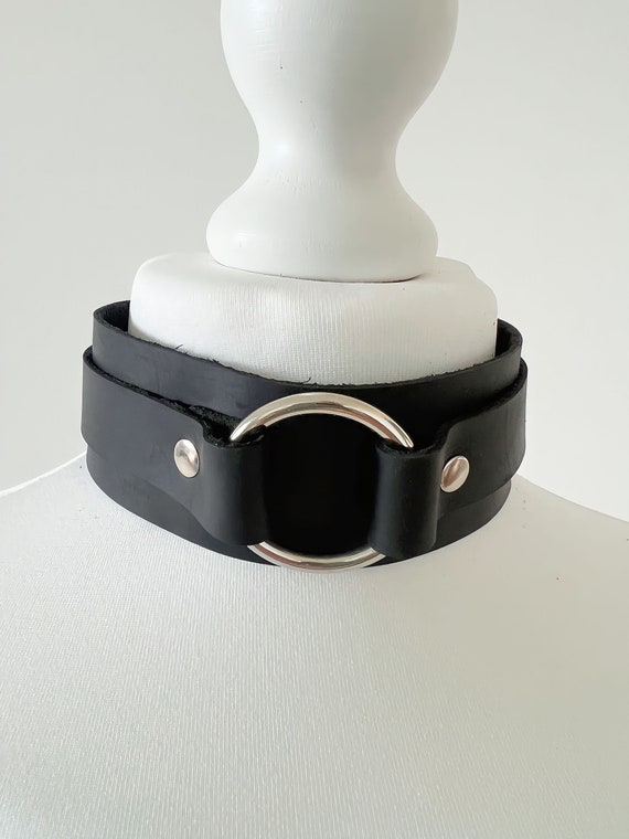 Breites Lederhalsband mit O-Ring; Leder Halsband fr Damen; - Etsy  sterreich