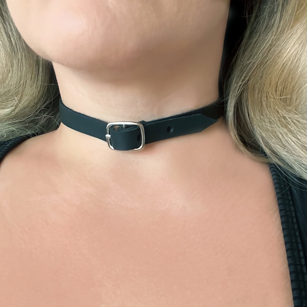 Leren choker met kleine gesp, kleine choker