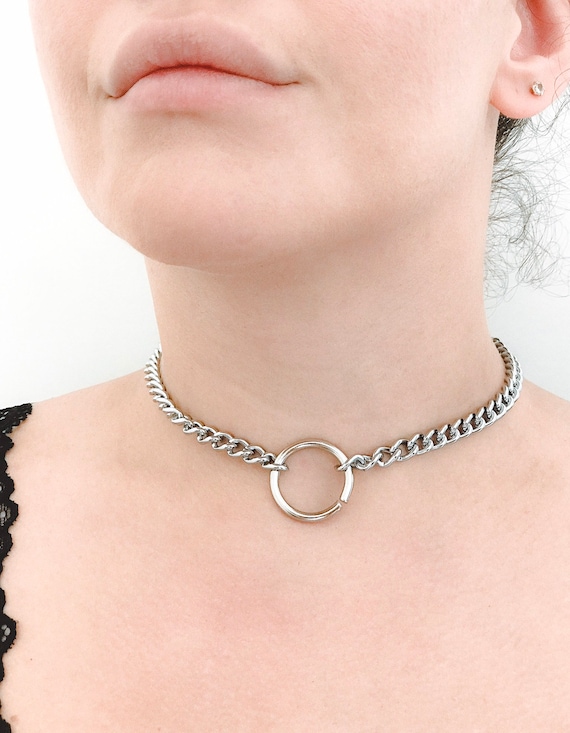 Chain Choker With O Ring Etsy