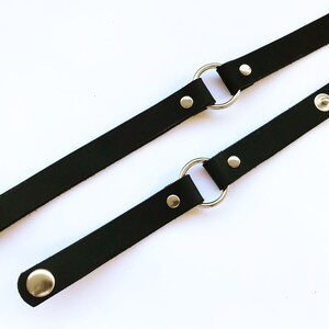 Full grain leather choker necklace 15mm with 20mm o ring image 7