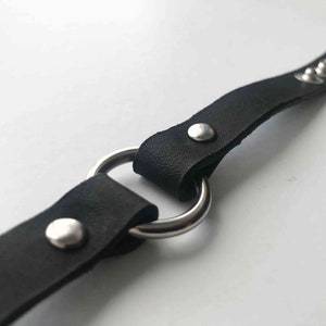 Full grain leather choker necklace 15mm with 20mm o ring image 8