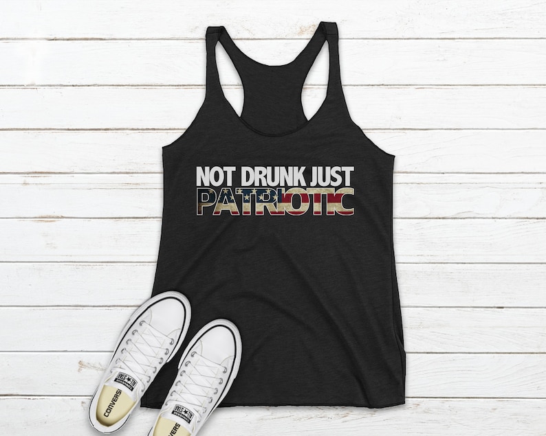 Not Drunk Just Patriotic American Flag Shirt for Women Labor Day Comfortable Tank Top for July Fourth Funny Fourth of July Tank Top