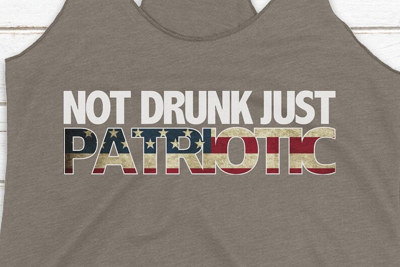 Not Drunk Just Patriotic American Flag Shirt for Women Labor Day Comfortable Tank Top for July Fourth Funny Fourth of July Tank Top