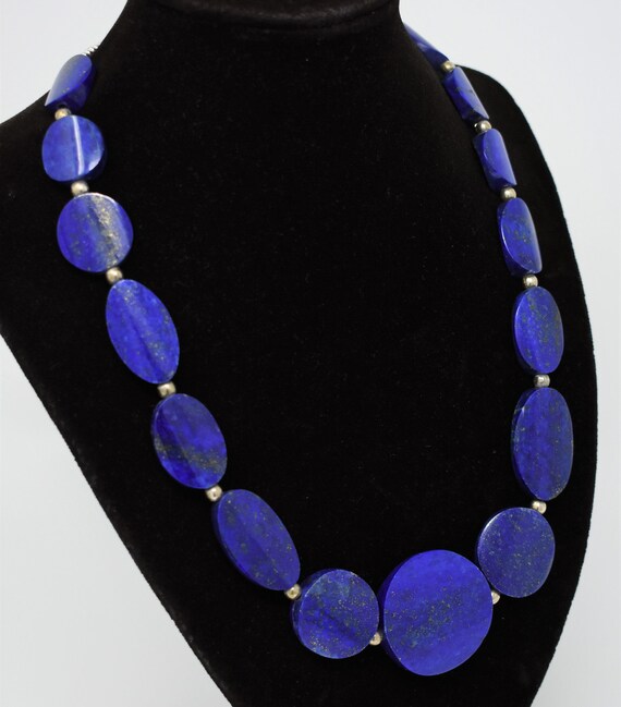 Lapis lazuli round necklace, AAAA++++ grade, 12mm… - image 2