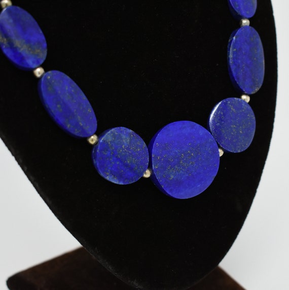 Lapis lazuli round necklace, AAAA++++ grade, 12mm… - image 3