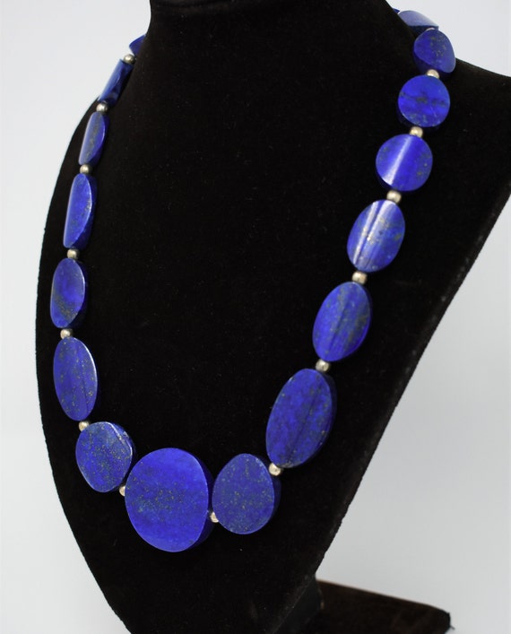 Lapis lazuli round necklace, AAAA++++ grade, 12mm… - image 5
