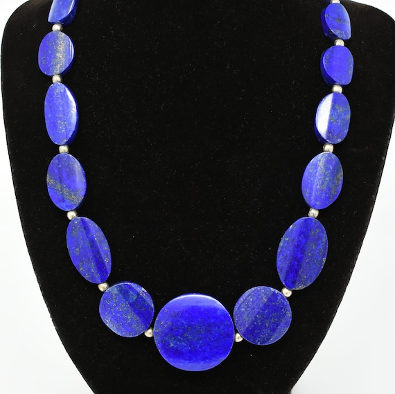 Lapis lazuli round necklace, AAAA++++ grade, 12mm… - image 1