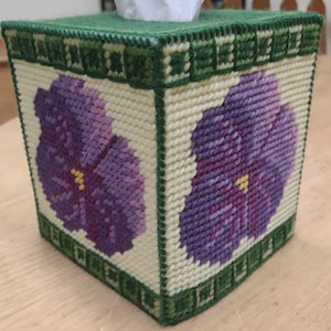 Purple Pansies Tissue Cover PCK60