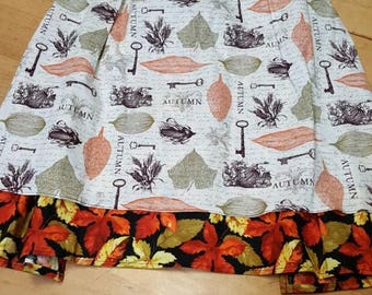 Autumn leaves and keys 1/2 apron 2 panel HA4