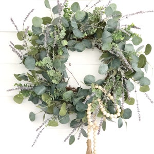 Lavender and Eucalyptus Wreath, Front Door Decor, Spring Wreath, Spring Porch Decor, Wreaths For Spring image 1